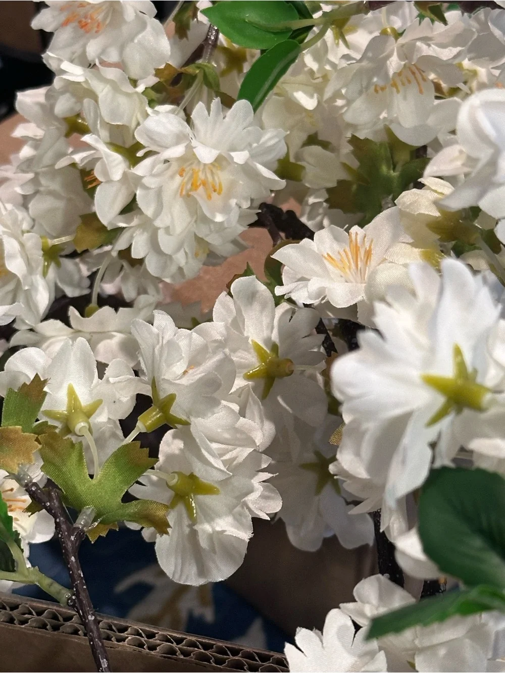 White Artificial Cherry Blossom stems. Senjie 3 pcs/stems. New!
